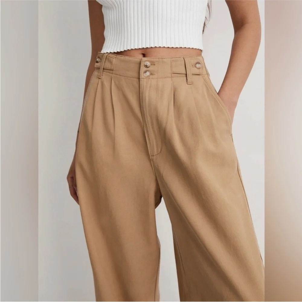 Madewell The Harlow Wide Leg Pant Acorn 2 Petite - Picture 4 of 11